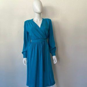 Pierre Cardin Blue Silk Dress Size: 8